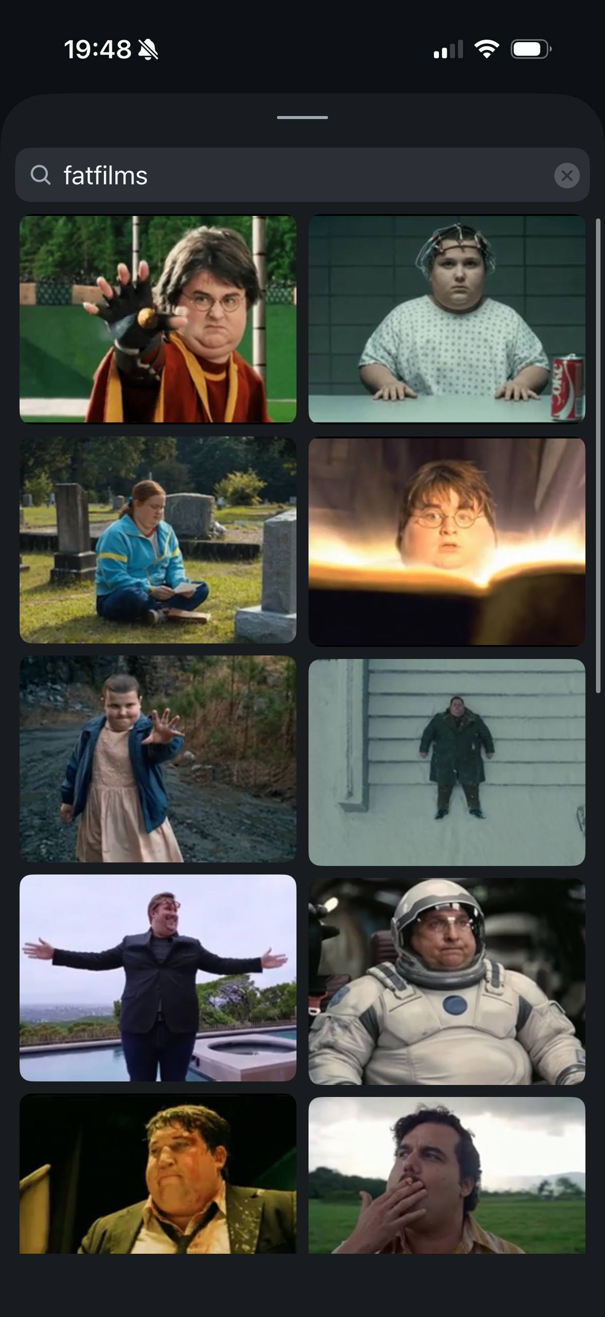 Searching fatfilms in the GIF picker